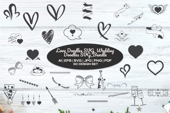 Download Love Doodles SVG | Wedding SVG Bundle - Wedding Collection