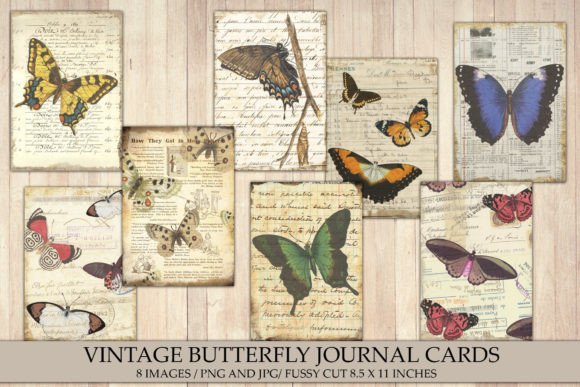 Download Vintage Butterfly Journal Cards - Journal cards Collection