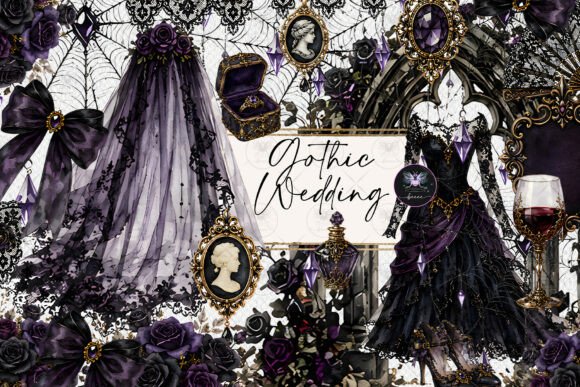 Download Purple Gothic Wedding Clipart - Wedding Collection