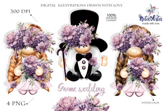 Download Gnome Wedding Bliss Watercolor - Wedding Collection
